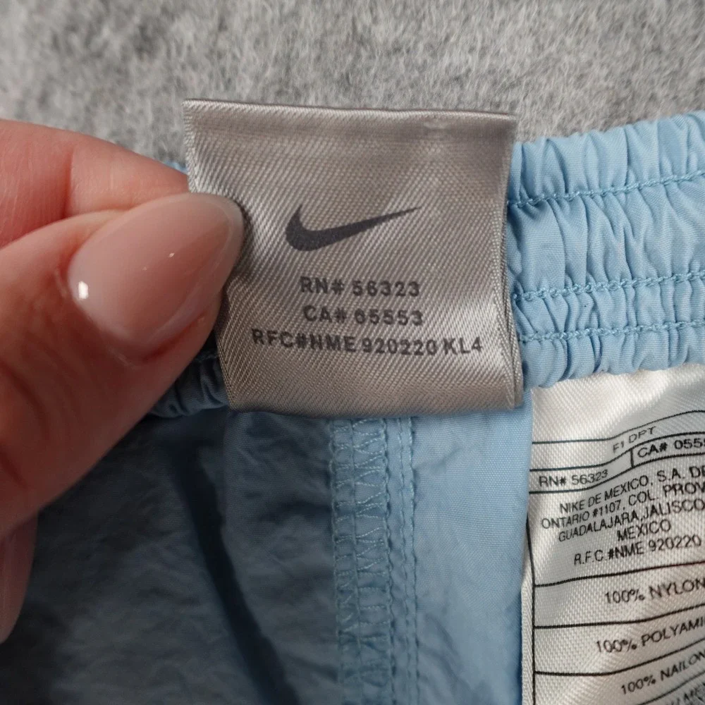 Nike Shorts Women Large Light Blue Nylon Elastic Waist Athletic Running Swoosh